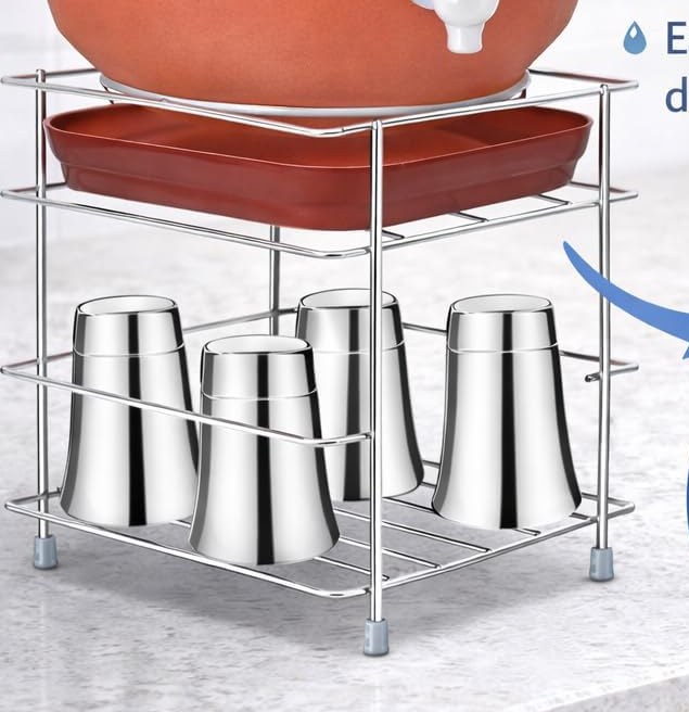 Stainless Steel Matka Stand - JD Fresh Premium Kitchen Water Pot Stand by ZYRO HUB