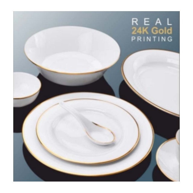 Real 24k Gold Printing Porcelain Dinner set by S. R TRADER